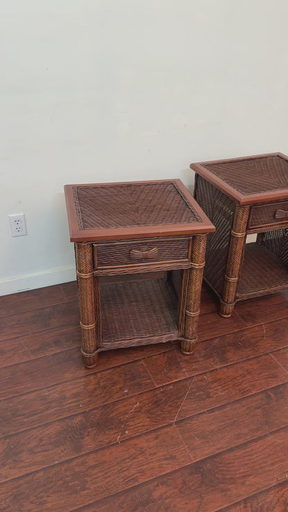 Ratana Wicker Nightstands (x2)
