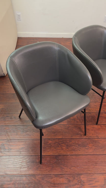 Modern Leather Barrei Dining Chairs (x4)