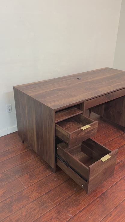 Sauder Walnut Executive Desk