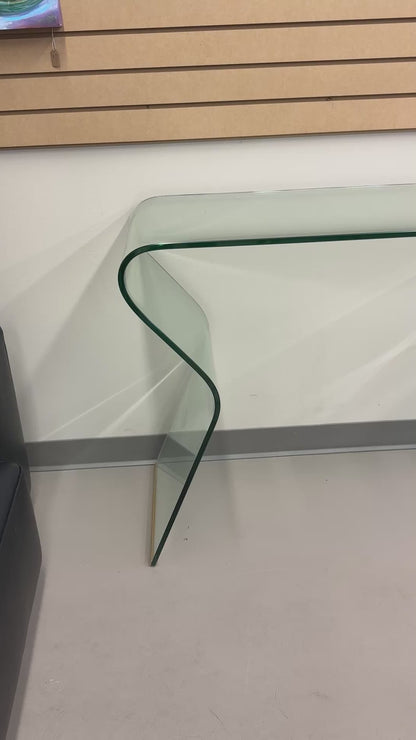 Modern Curved Glass Console Table