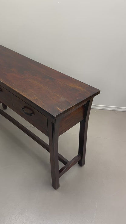 Solid Wood 3 Drawers Console Table
