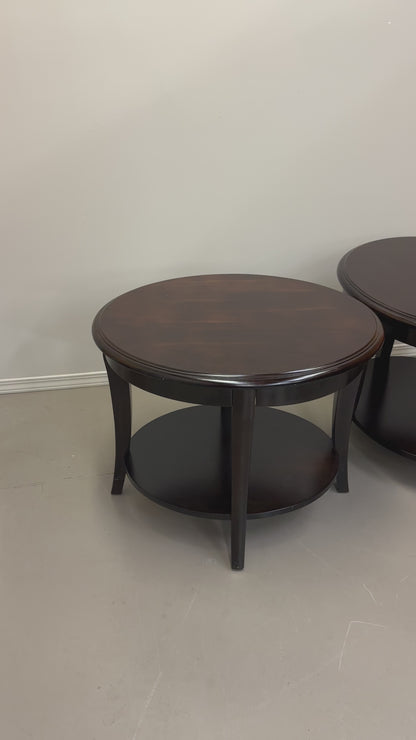 Modern Dark Oval Side Tables Set