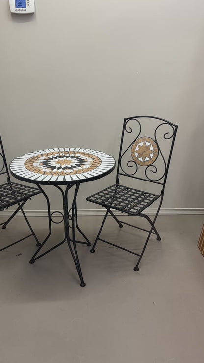 Bistro Mosaic Round Table and Chairs