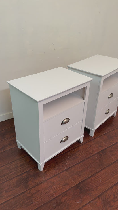 White 2-Drawers Nightstand (x2)