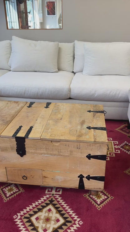 Solid Mango Wood Rustic Storage Coffee Table