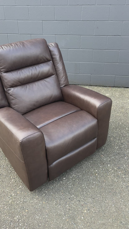 Brown Top Grain Leather Rocking Chair