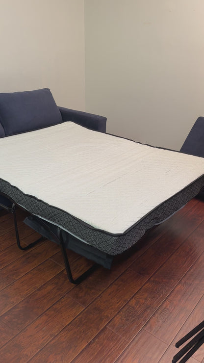 Blue Fabric Sofa Bed