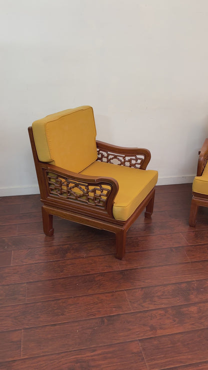 Ming Style Asian Rosewood Accent Chairs (x2)