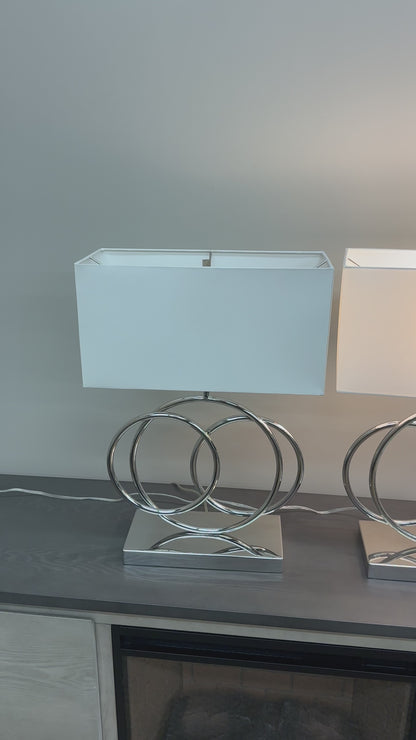 Spiral Polished Chrome Table Lamps (set of 2)