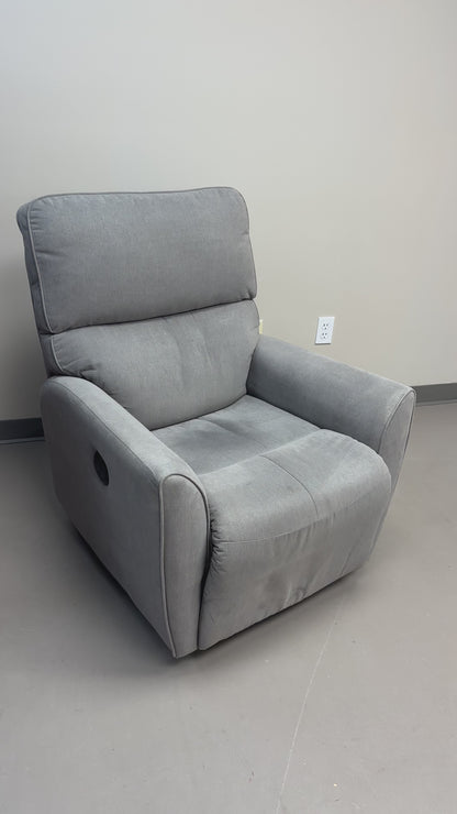 Push Back Grey Fabric Recliner (x2)