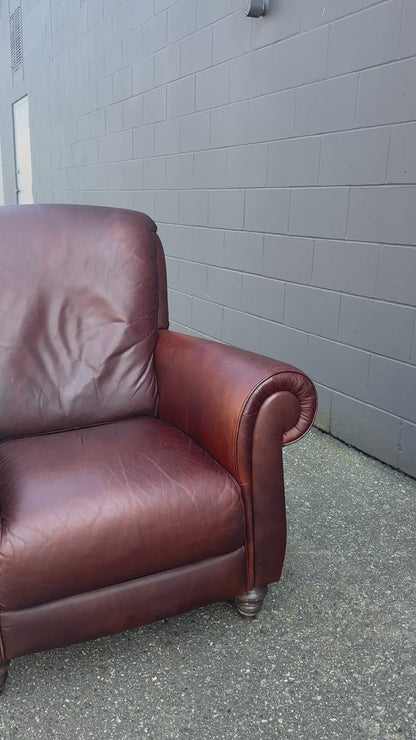 Vintage Italian Genuine Leather Club Chair
