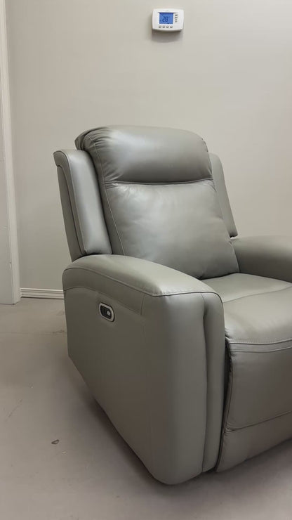 Alpine Leather Power Reclining Chair - Grey