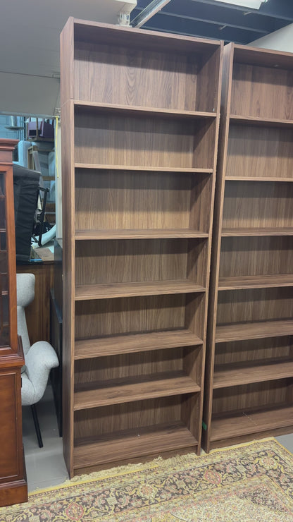 Walnut-Look Bookshelves