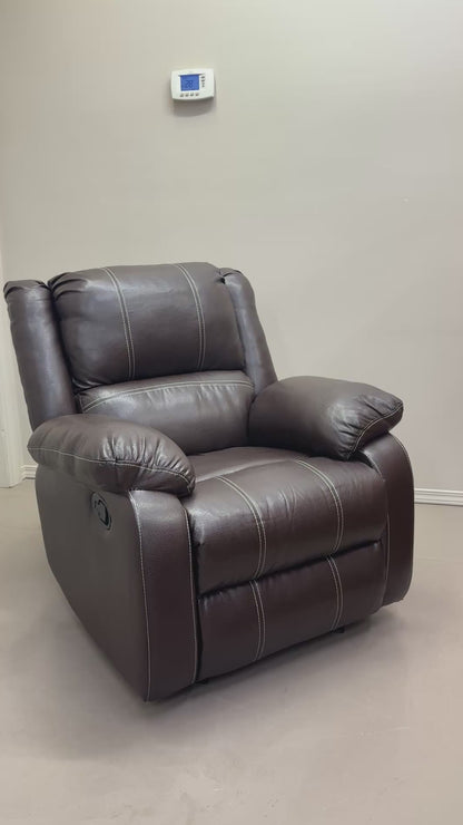 Faux Leather Brown Recliner Chair