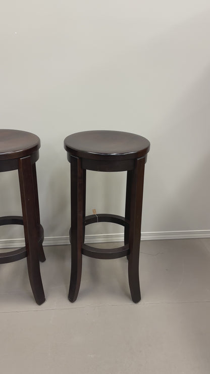 Wood Swivel Bar Stools (x3)
