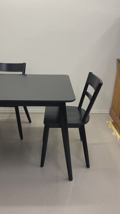 Black Solid Wood Dining Set