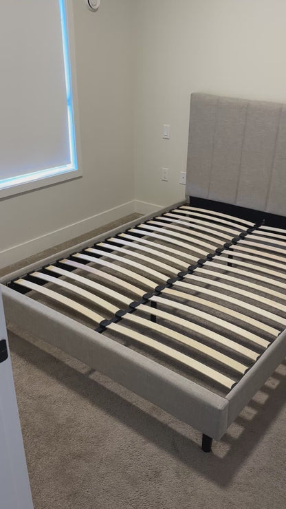 Upholstered Platform Bed - Queen Size