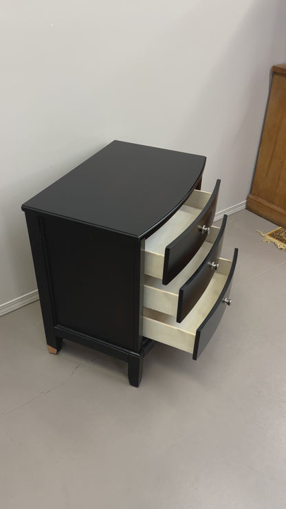 3 Drawers Dark Nightstand